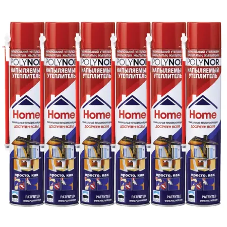 Комплект теплоизоляция Polynor Home для стен 10 м²: напыляемый утеплитель 6 шт