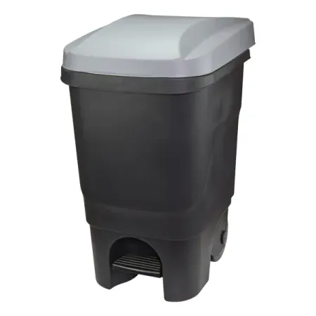 Бак садовый с педалью на колесах 60 л цвет серый крышки топливных баков adefol для husqvarna 2 шт