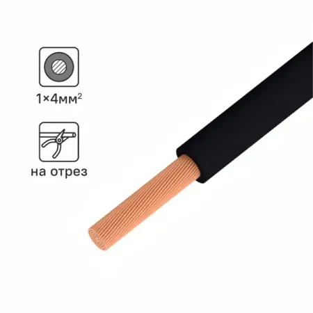 Кабель ПуГВнг(А)-LS 1x4 300 м на отрез ГОСТ цвет черный марина сергеевна дороченкова любопытный енотик тим почему земля круглая внутри горячая а снаружи неровная книжка подготовишки