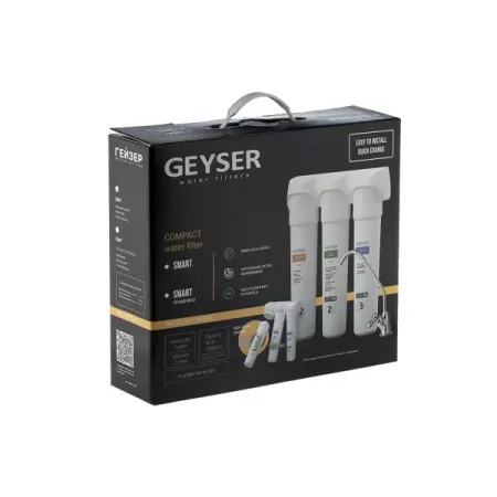 Фильтр под мойку Гейзер Гейзер Смарт для жесткой воды 3 ступени быстросъемный кран в комплекте тестер качества воды 7 в 1 juanjuan