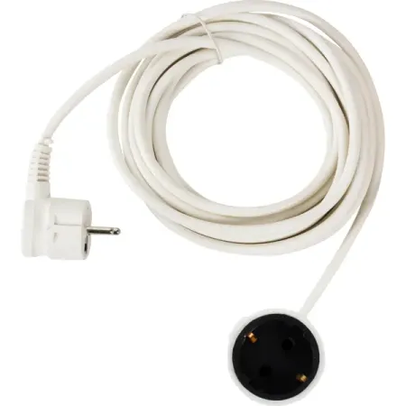 Удлинитель-шнур 1 розетка с заземлением 3x0.75 мм 5 м цвет белый кабель удлинитель star trading на 5 коннекторов 15 м