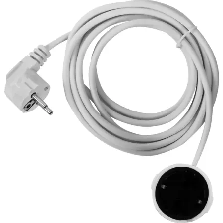 Удлинитель-шнур 1 розетка с заземлением 3x0.75 мм 3 м цвет белый кабель удлинитель star trading на 5 коннекторов 15 м