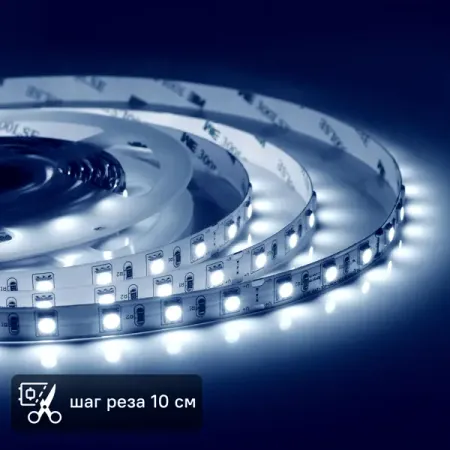 Светодиодная лента для подсветки рабочей зоны Apeyron SMD5050 24В 10мм 1м 15Вт/м 60диод/м 800лм/м 6500К холодный свет razend rgb светодиодная лента 5050 1 метр