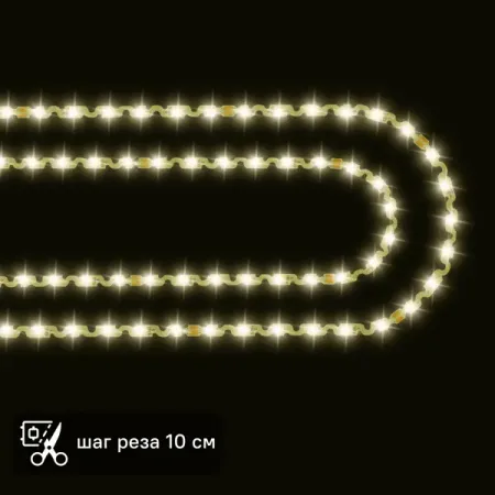 Светодиодная лента для подсветки труднодоступных мест Apeyron SMD2835 24В 10мм 5м 5Вт/м 60диод/м 400лм/м 3К теплый свет светодиодная лента подсветки для телевизоров doffler 43df49 t2