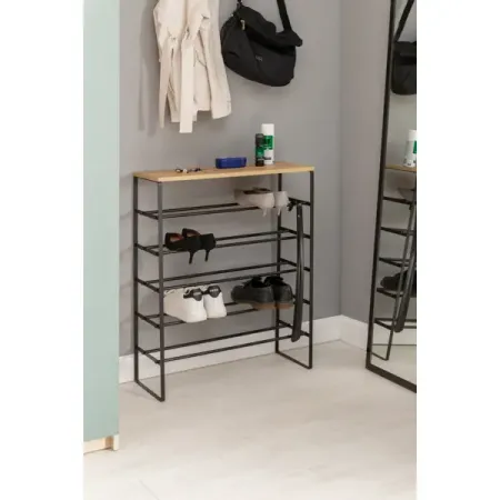 Этажерка для обуви Otto 65x86x25 см 6 полок металл цвет чёрный