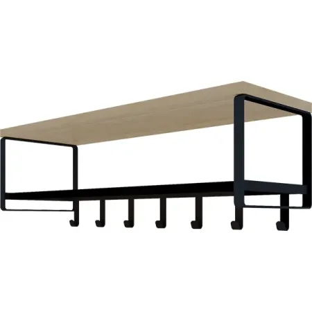 Вешалка настенная Otto 7 крючков 65x21x25 см цвет бежевый/чёрный mijia термосеалер для пакетов