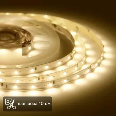 Светодиодная лента для контурной подсветки Apeyron SMD3528 24В 8мм 5м 5Вт/м 60диод/м 400лм/м 3000К теплый белый свет cob светодиодная лента 320leds m тёплый белый 12v 24v 1m 5m 10m 20m