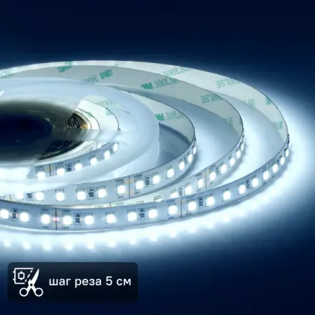 Светодиодная лента для подсветки рабочей зоны Apeyron SMD3528 24В 8мм 3м 10Вт/м 120диод/м 700лм/м 6500К холодный свет led настенные светильники ee черные серебристые 5 10вт