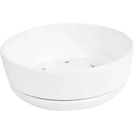 Горшок цветочный Огма для бонсай ø22 h8 см v2 л керамика белый искусственные растения бонсай гранат