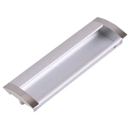 Мебельная ручка врезная серый 128 мм