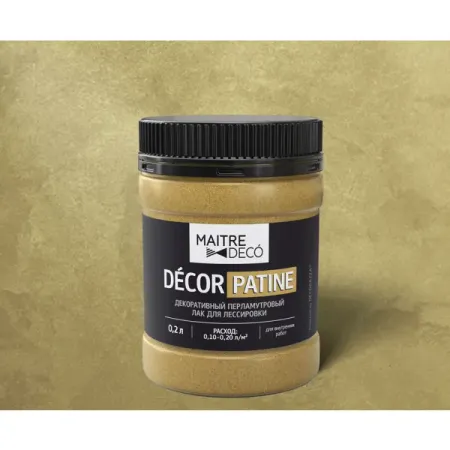 Лак перламутровый Maitre Deco Décor Патина 0.2 л цвет золотой