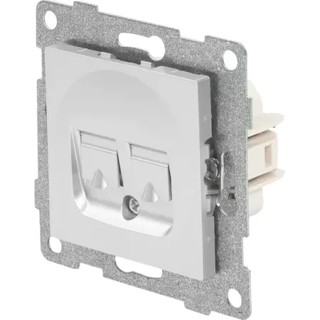Розетка компьютерная встраиваемая Gusi Electric без заземления RJ45 цвет серебро