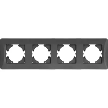 Рамка для розеток и выключателей Gusi Electric Ugra С1140-010 4 поста цвет графит пластиковые клавиши выключателей 10 шт