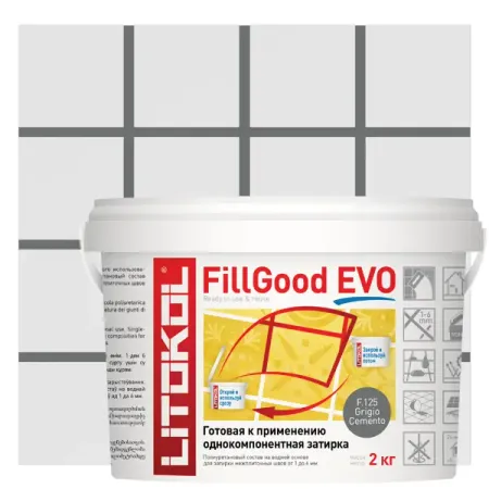 Затирка полиуретановая Litokol Fillgood Evo F125 цвет серый цемент 2 кг многоразовые металлические садовые стяжки