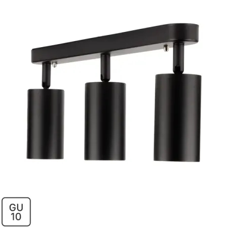 Спот поворотный Ritter Arton 59935 7 3 лампы GU10 цвет черный ranpo светодиодные лампы e14 e27 b22 g9 gu10 3w 6w 9w 12w 15w