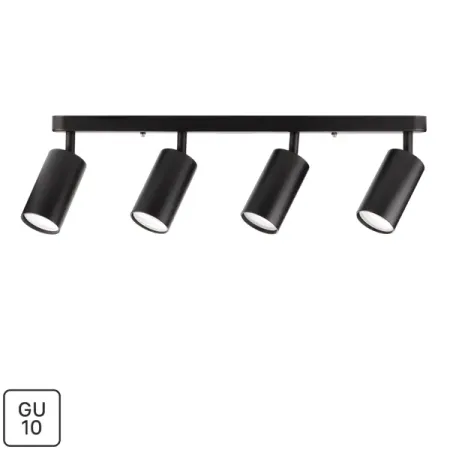 Спот поворотный Ritter Arton 4 лампы GU10 цвет черный ranpo светодиодные лампы e14 e27 b22 g9 gu10 3w 6w 9w 12w 15w