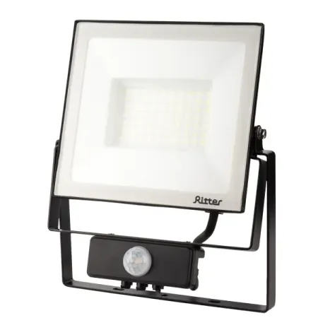 Прожектор LED Ritter Profi 53423 9 70 Вт 7000 Лм 180-240В с датчиком движения холодный белый свет 6500К IP65 черный