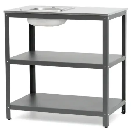 Стол уличный Gratar Patio P-02 с мойкой 90x57x93 см регулируемый стол для деревообработки из нержавеющей стали