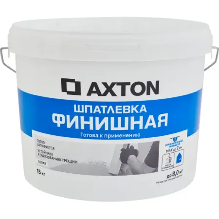 Шпатлевка Axton финишная цвет белый 15 кг