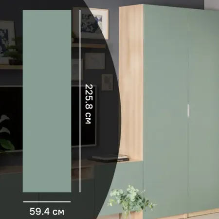 Дверь для шкафа Лион София грин 59.4x225.8x1.8 см ЛДСП цвет зеленый новый балласт для генератора озона аксессуары для генератора озона 220 в