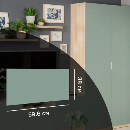 Дверь для шкафа Лион София грин 59.6x38x1.8 см ЛДСП цвет зеленый для aito m9 2024 2025 дверь автомобиля противоударная полоса скрытая защитная наклейка устойчивая к царапинам аксессуары