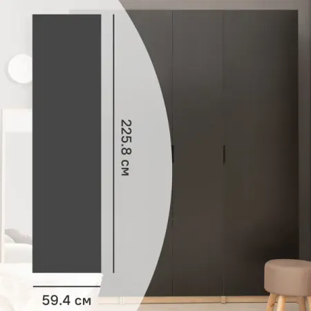 Дверь для шкафа Лион 59.4x225.8x1.6 см ЛДСП цвет графит probox lt f40 система сортировки и хранения 2 емкости 2x18 креп фасада полн выдв плавн закр графит brd402 36dg