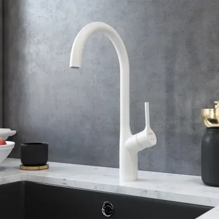 Смеситель для кухни Am pm Spike цвет общая высота 38 см белый керамический гайвань jingde tea set сине белый 160 мл