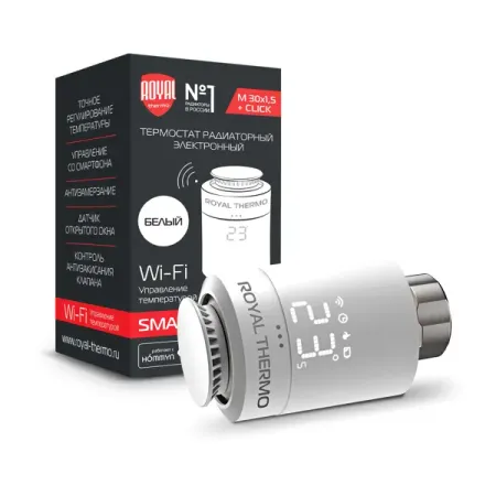 Термостатическая головка жидкостная Royal Thermo Smart Heat M30x1.5 белая centechia zigbee 3 0 smart gateway hub для ewelink