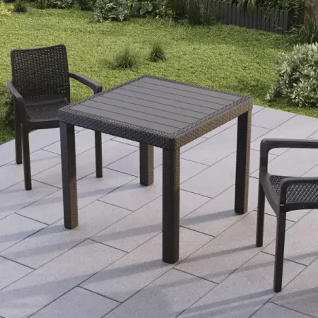 Стол Ingreen Rattan 78.9x78.9x70 см пластик коричневый дверные ролики для раздвижной двери   из 4 пар abs пластик