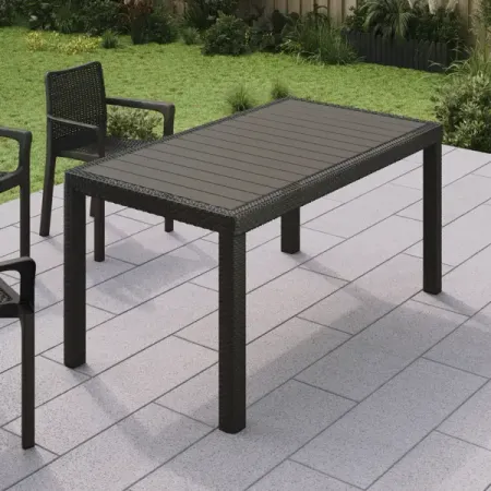 Стол Ingreen Rattan 153.2x78.9x70 см пластик коричневый дверные ролики для раздвижной двери   из 4 пар abs пластик