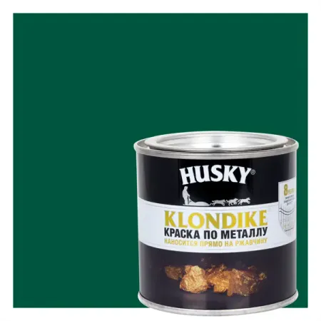 Краска по металлу Husky Klondike глянцевая цвет темно-зеленый 0.25 л RAL 6005