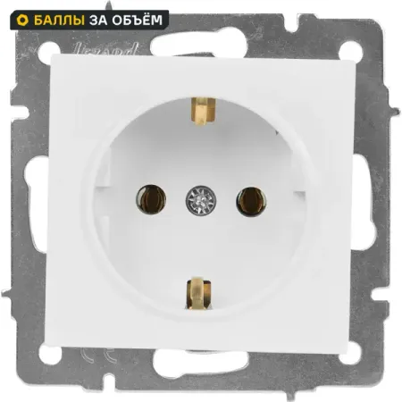 Розетка Lezard Vesna с заземлением цвет белый розетка телевизионная lezard vesna оконечная жемчужно белый перламутр