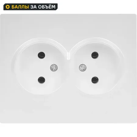 Розетка двойная Lezard Vesna без заземления цвет белый двойная настенная розетка bingoelec