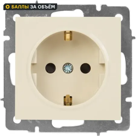 Розетка Lezard Vesna с защитой от детей цвет кремовый розетки bseed черные тройные стеклянные с защитой от 16а