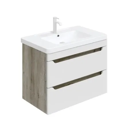 Тумба под раковину подвесная Рондо 80 см МДФ эмаль цвет белый/дуб даниэль рондо берлинские виноградники