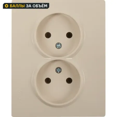 Розетка двойная Lezard Vesna без заземления цвет кремовый двойная настенная розетка bingoelec