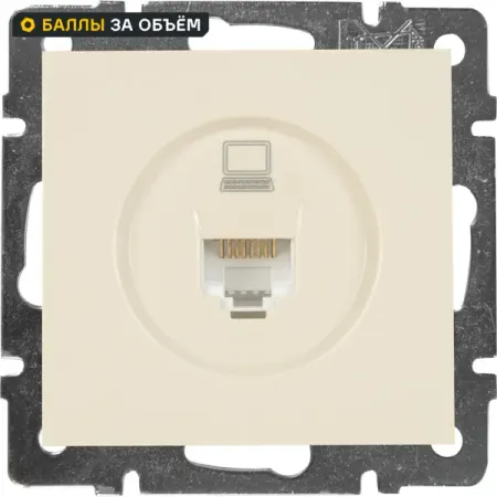 Розетка компьютерная Lezard Vesna цвет кремовый розетка компьютерная 1 пост lezard leto графит