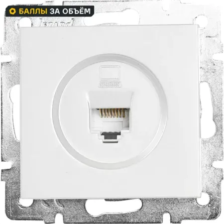 Розетка компьютерная Lezard Vesna цвет белый розетка компьютерная 1 пост lezard leto графит