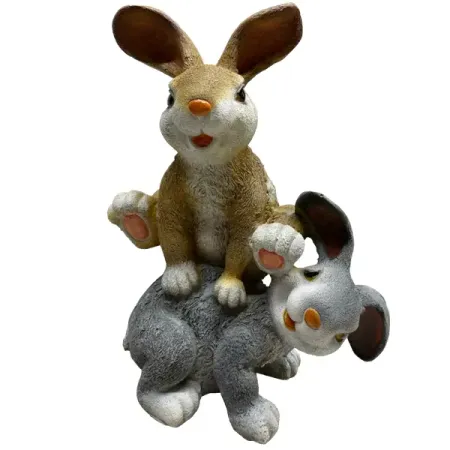 Садовая фигура Зайцы прыгуны 37x28x17 см