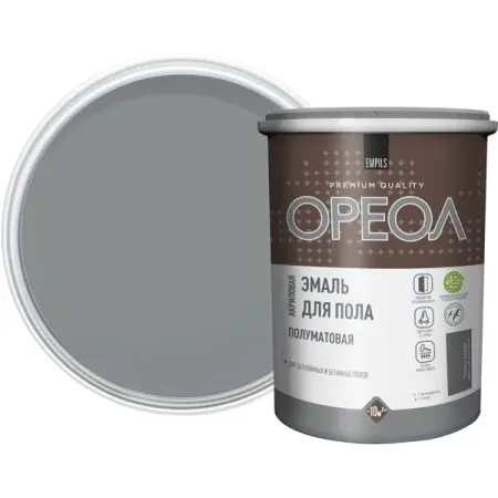 Эмаль акриловая для пола Ореол полуматовая цвет темно-серый 0.9 кг абстрактная картина wuuart холст коричневый серый