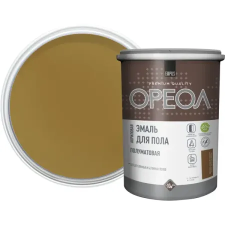 Эмаль акриловая для пола Ореол полуматовая цвет желто-коричневый 0.9 кг основание фрезерного станка по дереву