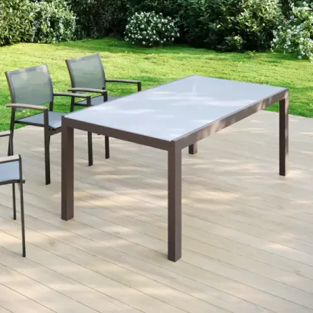 Садовый стол раздвижной Naterial Lyra II 1880 см 180/260x96x75 алюминий/стекло мокко дорожка жаккард тпр ширина 0 8 м мокко
