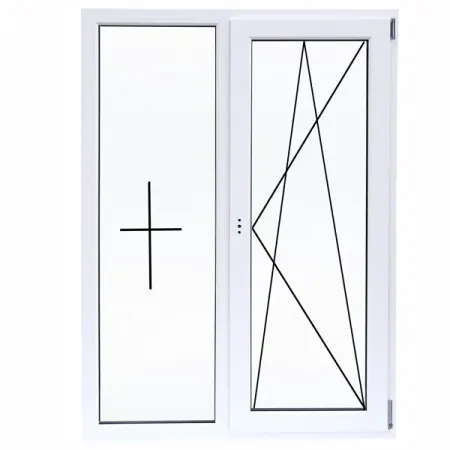 Окно пластиковое ПВХ VEKA двустворчатое 1170x1000 мм (ВхШ) однокамерный стеклопакет белый/темный дуб темный скотч для декорирования