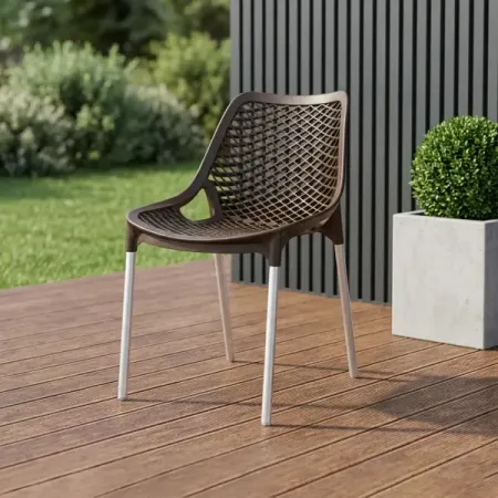 Стул садовый Эврика 45x60x77.5 см пластик коричневый ные алюминиевые пластиковые крышки 20 мм 50 шт sunnypk