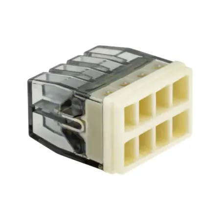 Клеммы монтажные самозажимные с пастой Duwi СМК 772-208 8-проводные 2.5мм² прозрачные 5шт 26733 1