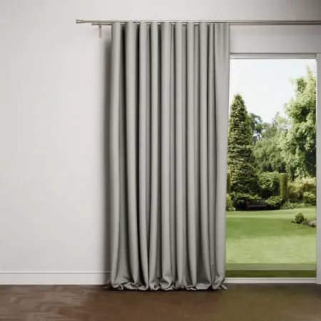 Штора на ленте Лен мартин 200x260 см цвет голубой