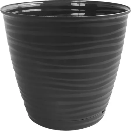 Горшок цветочный Homver Saffron ø22.4 h20.5 см v5.4 л пластик черный