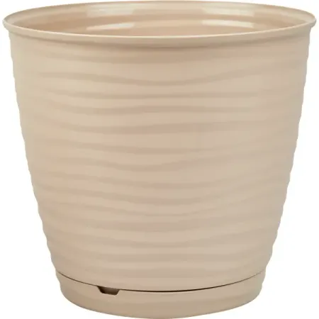 Горшок цветочный Homver Saffron ø22.4 h20.5 см v5.4 л пластик бежевый