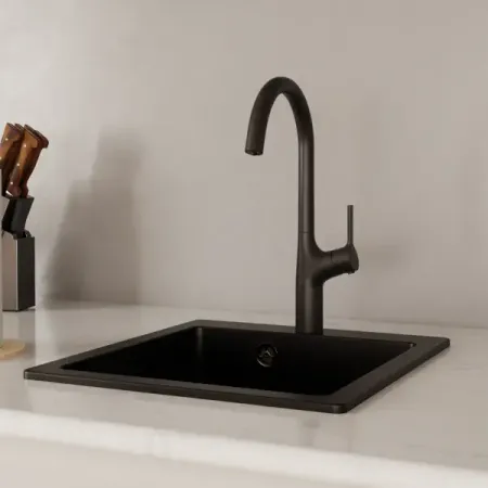 Смеситель кухонный Am Pm общая высота 37.8 цвет черный dqok кухонный смеситель из нержавеющей стали