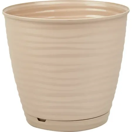 Горшок цветочный Homver Saffron ø17.6 h16.2 см v2.6 л пластик бежевый